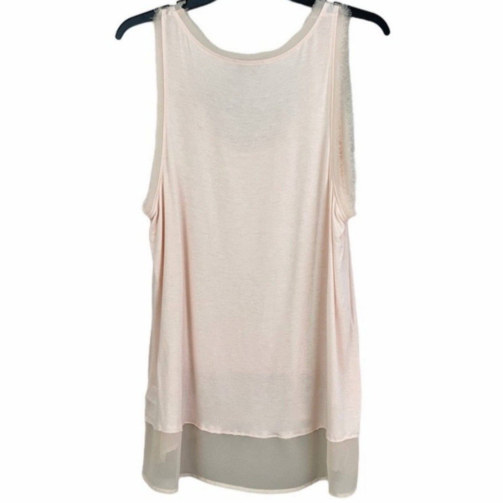 🌸 Anthro Bordeaux Pink Chiffon Tank - Picture 3 of 16